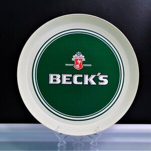 Becks Beer Tray Vintage Hard Plastic Barware Becks Ale Brewery Serving Tray